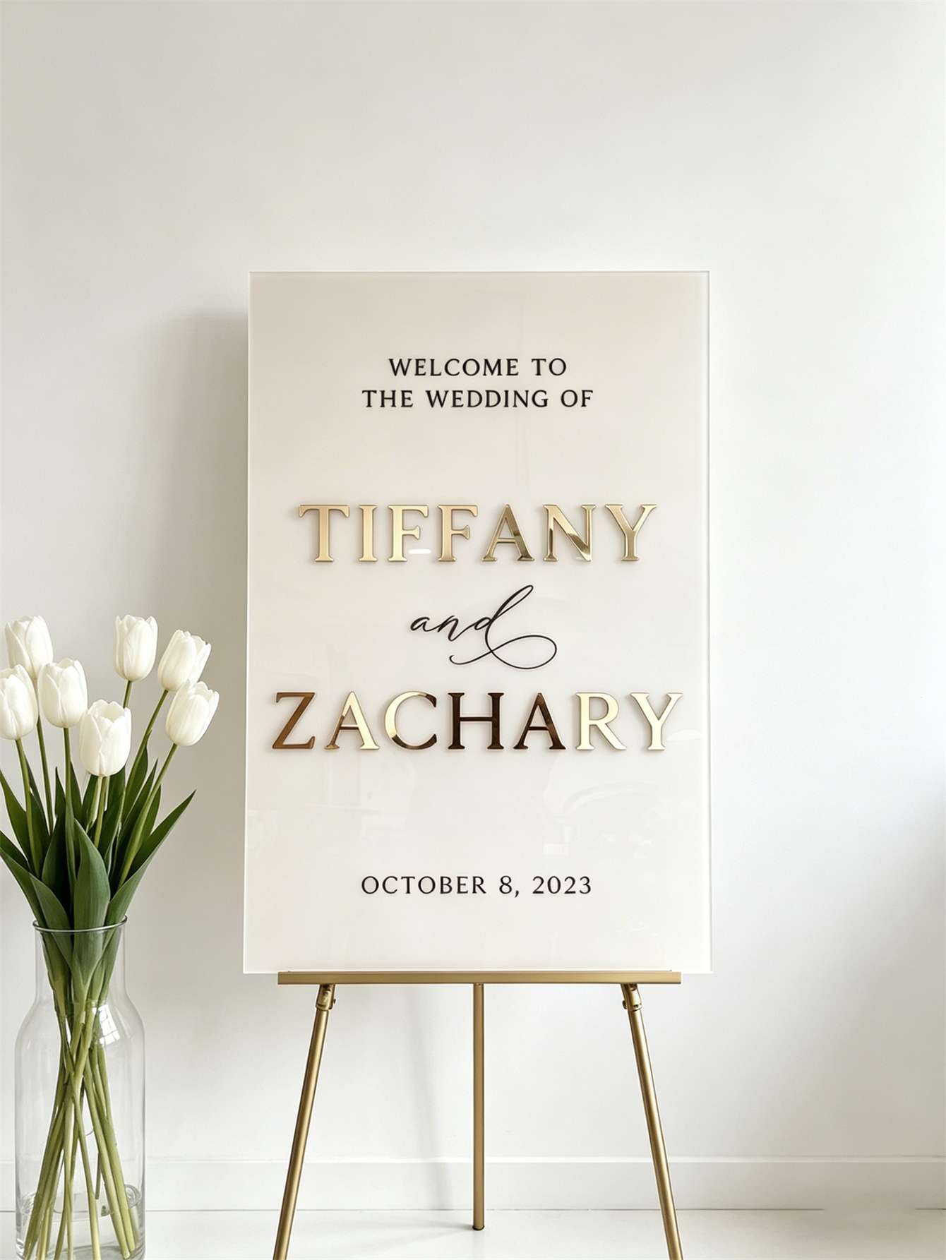 Wedding Welcome Sign - Personalized acrylic wedding welcome sign, modern and fashionable decoration of the wedding entrance. Welcome to our wedding sign